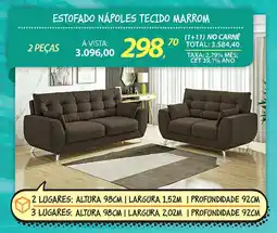 Lojas Cem Estofado nápoles tecido marrom oferta