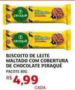 Assaí Atacadista Piraquê - biscoito de leite maltado com cobertura de chocolate oferta