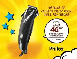 Lojas Cem Cortador de cabelos philco pcr12 skull pró chrome oferta