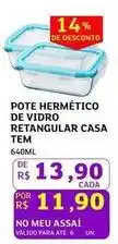 Assaí Atacadista Pote hermético de vidro casa tem oferta