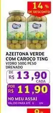 Assaí Atacadista Ting - azeitona verde com caroco oferta