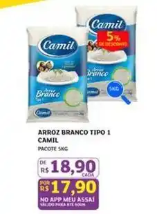 Assaí Atacadista Camil - arroz branco tipo 1 oferta