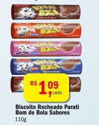 Ultrabox Biscoito Recheado Parati Bom de Bola Sabores 110g oferta