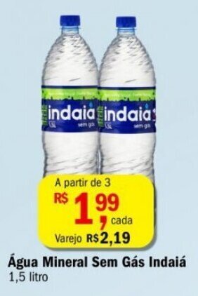 Ultrabox Agua Mineral Sem gas Indaia 1.5L oferta
