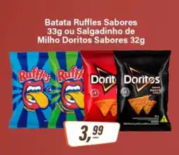 Rede Supermarket Batata Ruffles Sabores 33g ou Salgadinho de Milho Doritos Sabores 32g oferta