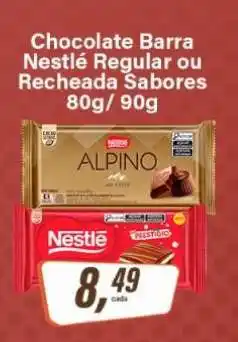 Rede Supermarket Chocolate Barra Nestlé Regular ou Recheada Sabores oferta