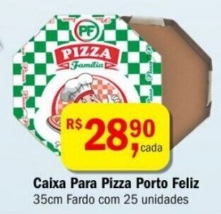 Caixa para Pizza Porto Feliz Fardo 25un x 35cm