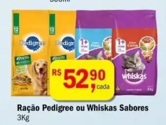 Ultrabox Racao Pedigree ou Whiskas Sabores 3kg oferta