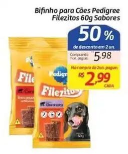 Comper Bifinho para Cães Pedigree Filezitos 60g Sabores oferta