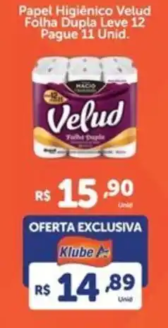 Atakarejo Papel Higiênico Velud Folha Dupla Leve 12 oferta