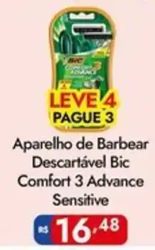 Supermercados Rondon Aparelho de Barbear Descartável Bic Comfort 3 Advance Sensitive oferta