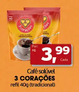 Cometa Supermercados Café solúvel 3 corações oferta
