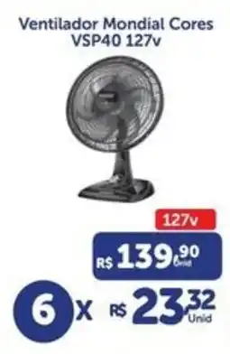 Atakarejo Ventilador Mondial Cores VSP40 127v oferta