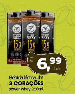 Cometa Supermercados Bebida láctea uht 3 corações power whey oferta