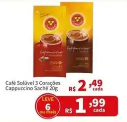 Macromix Atacado Café Solúvel 3 Corações Cappuccino Sachê oferta