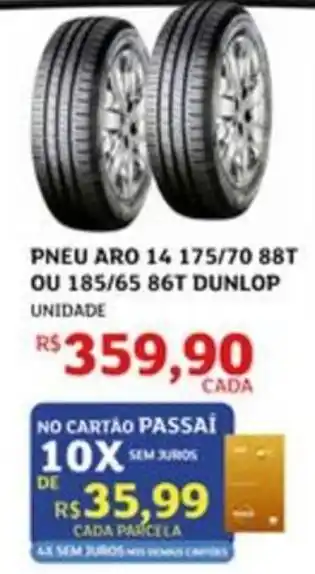 Pneu aro 14 175/70 88t ou 185/65 86t dunlop