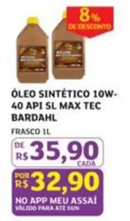 Assaí Atacadista óleo sintético 10w-40 api sl max tec bardahl oferta