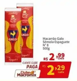 Macromix Atacado Macarrão Galo Sêmola Espaguete N° 8 oferta