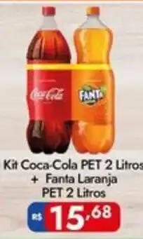 Supermercados Rondon Kit Coca-Cola PET 2 Litros + Fanta Laranja PET 2 Litros oferta