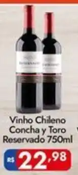 Supermercados Rondon Vinho Chileno Concha y Toro Reservado oferta
