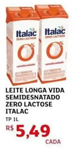 Assaí Atacadista Leite longa vida semidesnatado zero lactose italac oferta