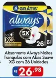 Supermercados Rondon Absorvente always noites tranquilas com abas suave xg oferta