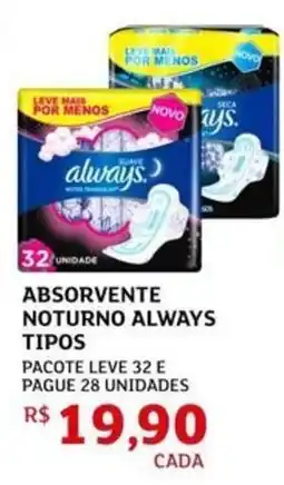 Assaí Atacadista Absorvente noturno always tipos oferta