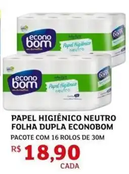 Assaí Atacadista Papel higiênico neutro folha dupla econobom oferta