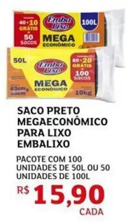 Assaí Atacadista Saco preto mega econômico para lixo embalixxo oferta