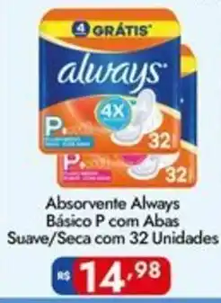 Supermercados Rondon Absorvente always básico p com abas suave/seca oferta