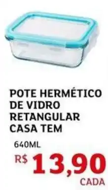 Assaí Atacadista Pote hermético de vidro retangular casa tem oferta