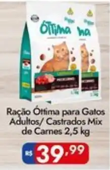 Supermercados Rondon Ração Ótima para Gatos Adultos/ Castrados Mix de Carnes oferta