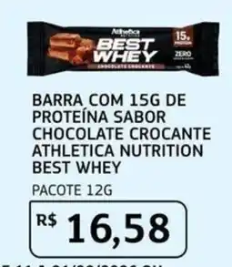 Assaí Atacadista Barra com 15g de proteína sabor chocolate crocante athletica nutrition best whey oferta