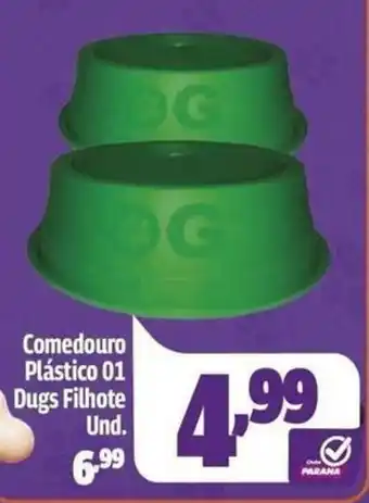 Comedouro Plástico 01 Dugs Filhote
