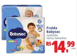 Camiño supermercados Fralda Babysec Jumbinho Vários Tamanhos oferta