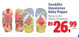 Camiño supermercados Sandália Havaianas Baby Peppa oferta