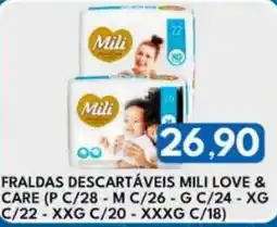 Rancho Bom Supermercados Fraldas descartáveis mili love & care oferta