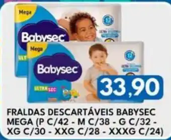 Fraldas descartáveis babysec mega