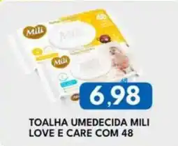 Rancho Bom Supermercados toalha umedecida mili love e care oferta