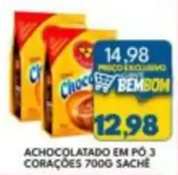 Rancho Bom Supermercados Achocolatado em pó 3 corações oferta