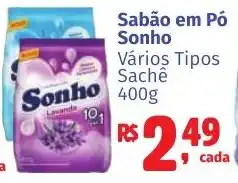 Camiño supermercados Sabão em Pó Sonho Vários Tipos Sachê oferta