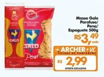 Massa Galo Parafuso/ Pena/ Espaguete