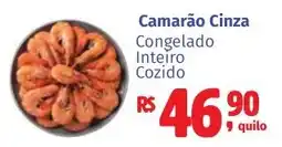 Camiño supermercados Camarão Cinza Congelado Inteiro Cozido oferta