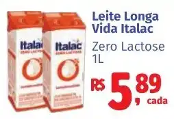 Camiño supermercados Leite Longa Vida Italac Zero Lactose oferta