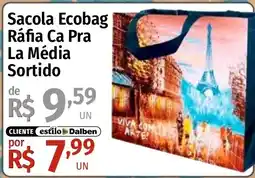 Supermercado Dalben Sacola Ecobag Ráfia Ca Pra La Média Sortido oferta