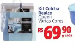 Camiño supermercados Kit Colcha Realce Queen Várias Cores oferta