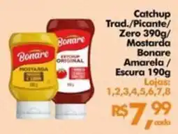 Supermercados Archer Catchup Trad./Picante/ Zero 390g / Mostarda Bonare Amarela / Escura 190g oferta