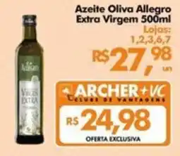 Supermercados Archer Azeite Oliva Allegro Extra Virgem oferta