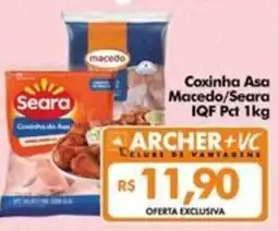 Supermercados Archer Coxinha Asa Macedo/Seara oferta