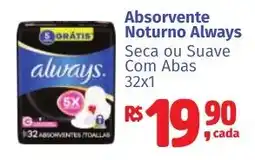 Camiño supermercados Absorvente Noturno Always Seca ou Suave Com Abas oferta